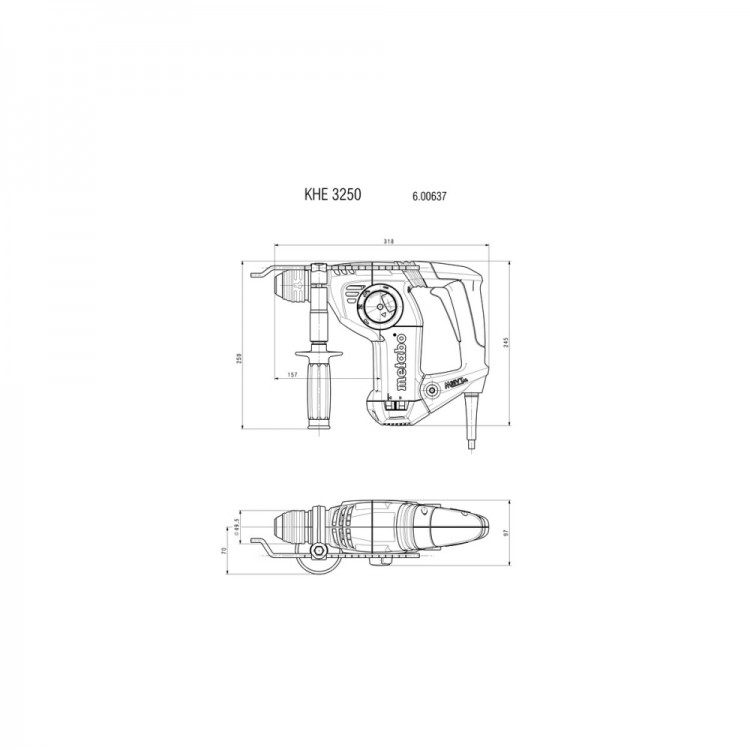 Комбінований перфоратор Metabo KHE 3250 (600637000) - фото 2