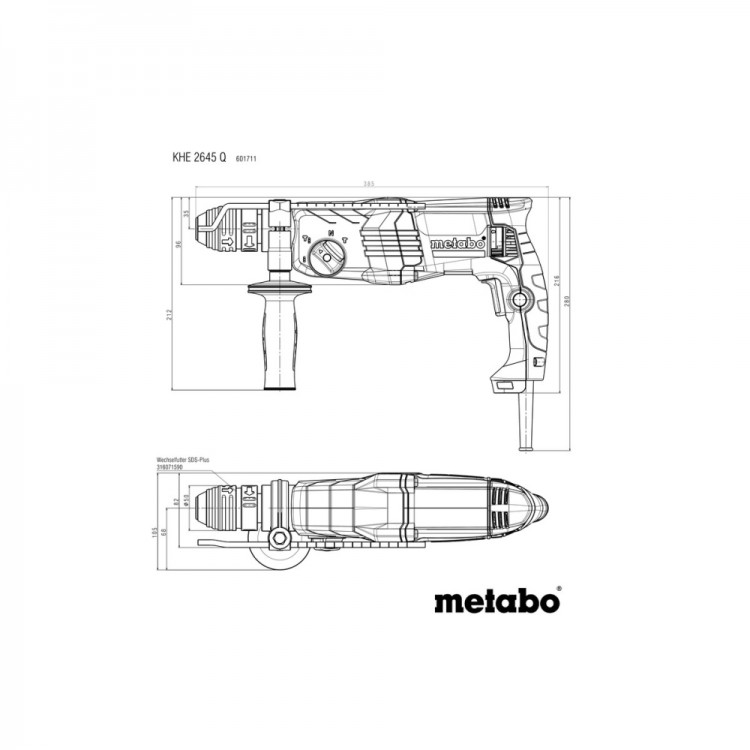 Перфоратор Metabo KHE 2645 Q зі швидкою зміною патрона (601711500) - фото 1