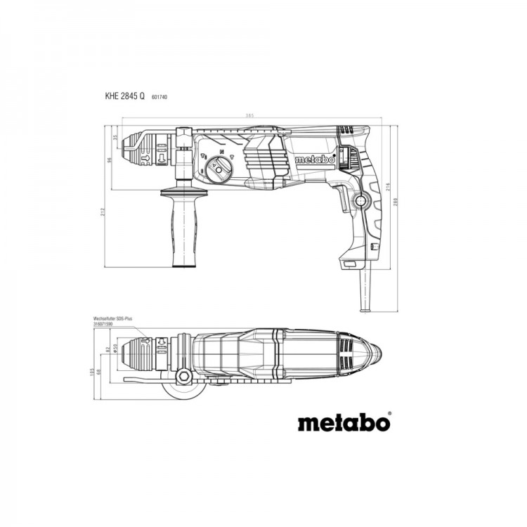 Перфоратор Metabo KHE 2845 Q зі швидкою зміною патрона (601740500) - фото 1