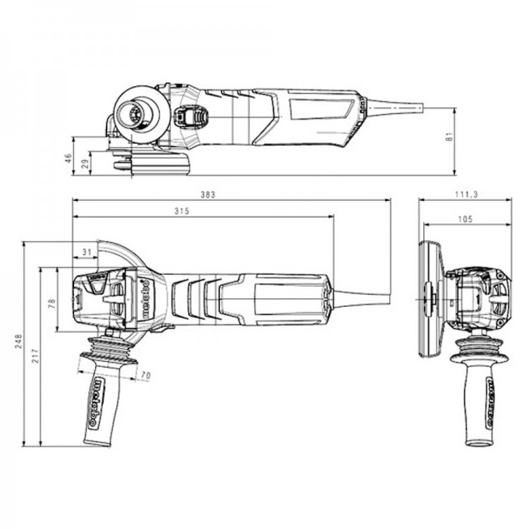 Кутова шліфувальна машина Metabo WE 17-125 Quick (600515000) - фото 2