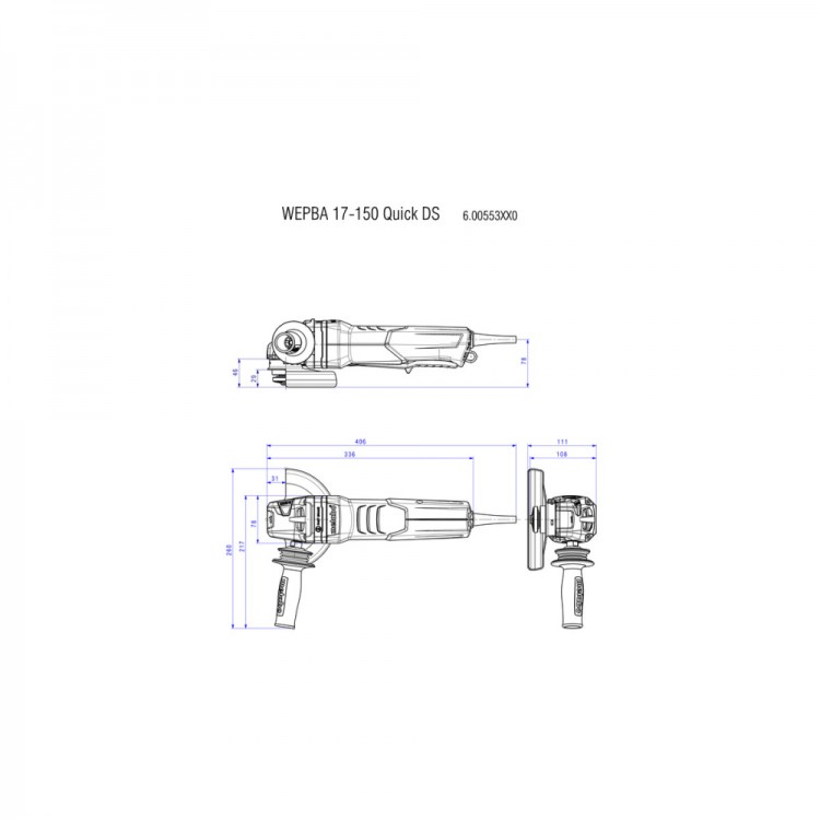 Кутова шліфувальна машина Metabo WEPBA 19-150 Q DS M-Brush (613117000) - фото 8