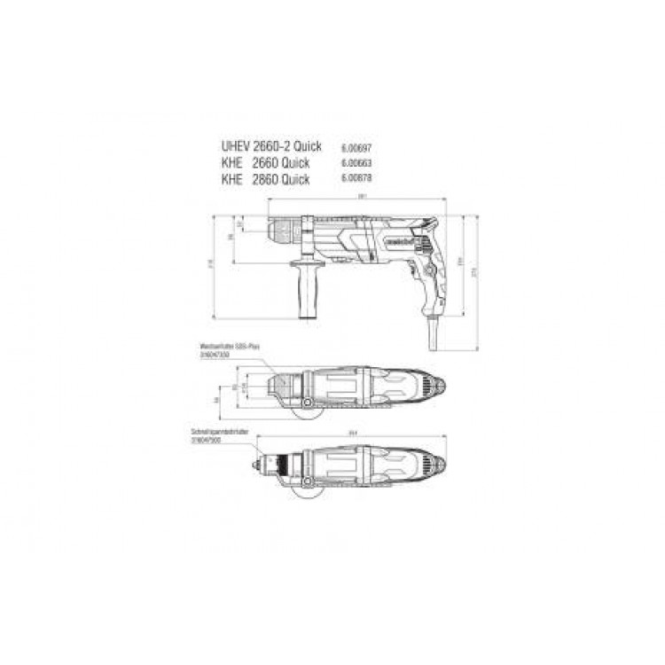 Комбінований перфоратор Metabo KHE 2660 QUICK (600663510) - фото 12