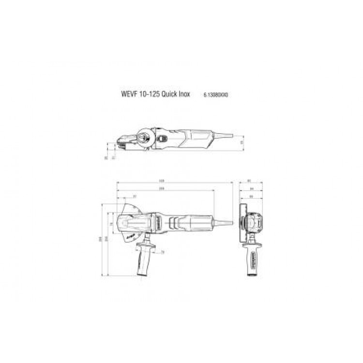 Кутова шліфувальна машина Metabo WEVF 10-125 Quick Inox Set (613080500) - фото 1