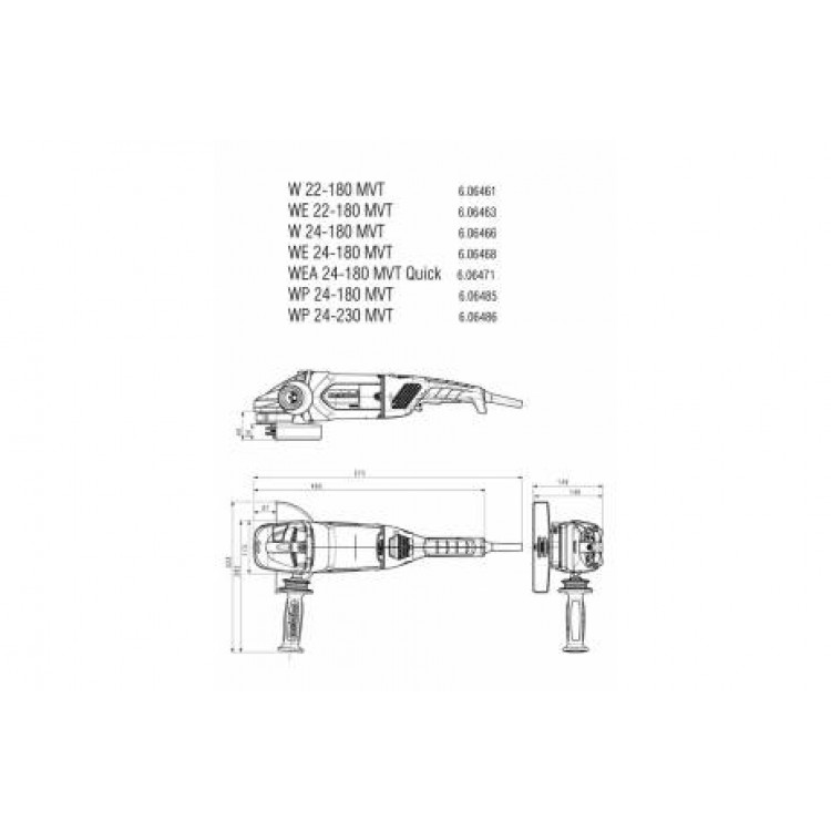 Кутова шліфувальна машина Metabo WEPBA 24-180 MVT Quick (606480000) - фото 5