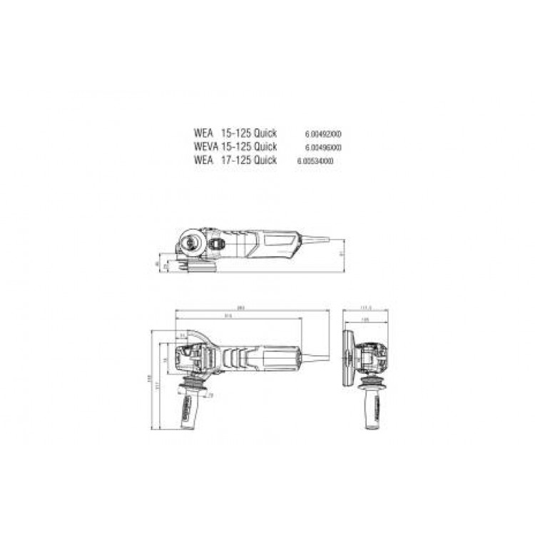 Кутова шліфувальна машина Metabo WEP 17-125 Quick (600547000) - фото 5