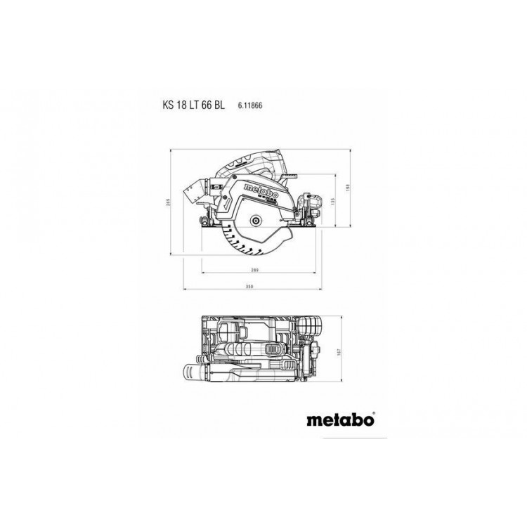 Акумуляторна ручна дискова пила Metabo KS 18 LTX 66 BL 2х8.0 Аг + шина FS 160 - фото 5
