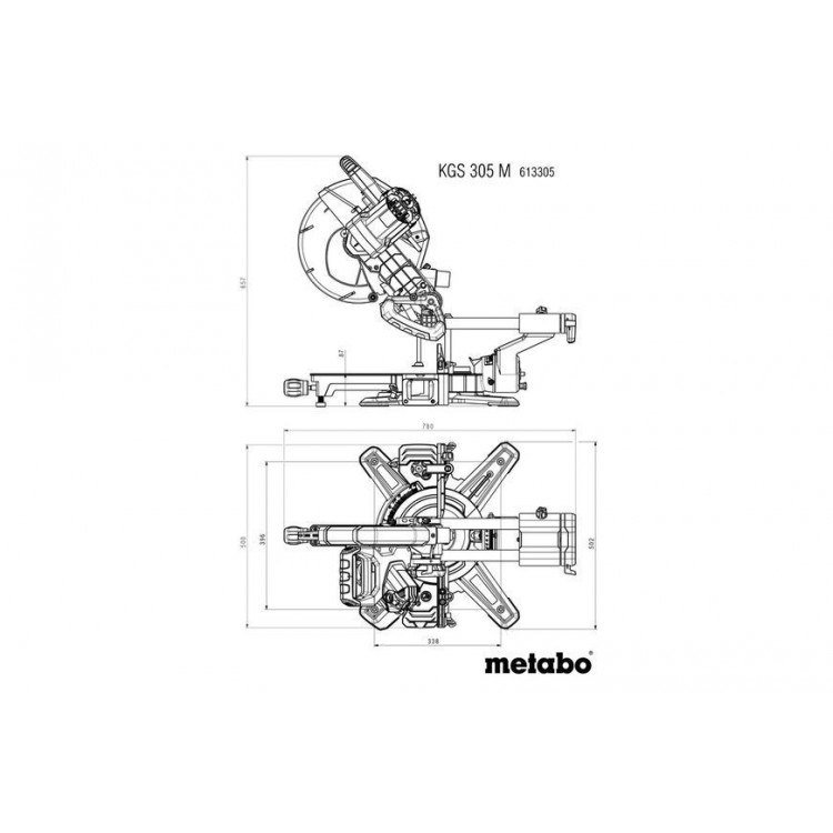 Торцювальна пила з протяжкою Metabo KGS 305 M New + підставка KSU 401 - фото 14