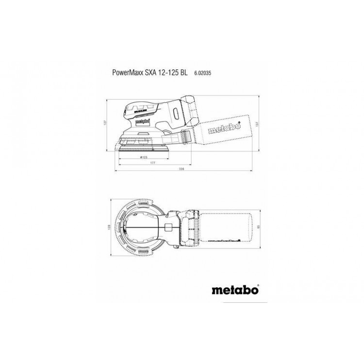 Акумуляторна ексцентрикова шліфувальна машина Metabo PowerMaxx SXA 12-125 BL каркас в кейсі - фото 7