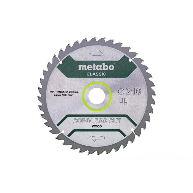Пильный диск Metabo CLASSIC по дереву 216x30x1.8, 28 зубъев