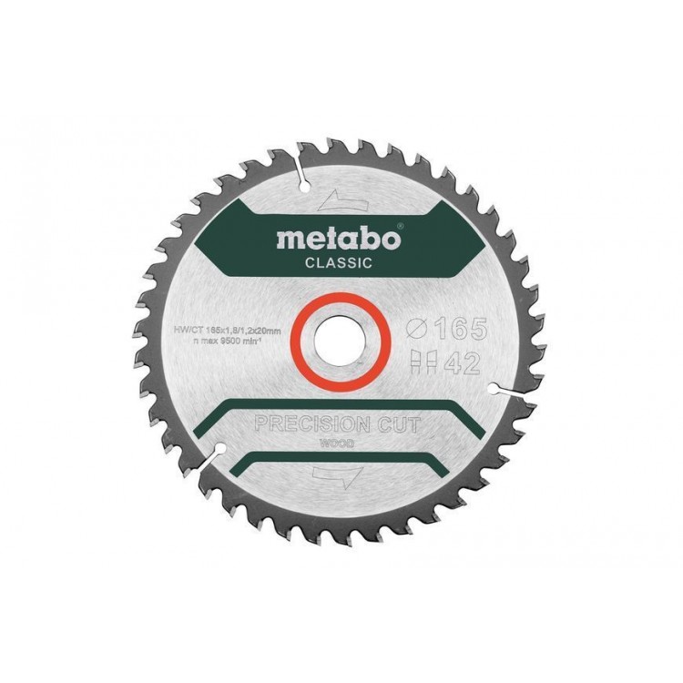 Пильный диск Metabo по дереву 165x20x1.8, 42 зуба, блистер
