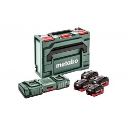 Комплект акумуляторних батарей Metabo LiHD 4х5.5 Аг 18 В з зарядним пристроєм в кейсі
