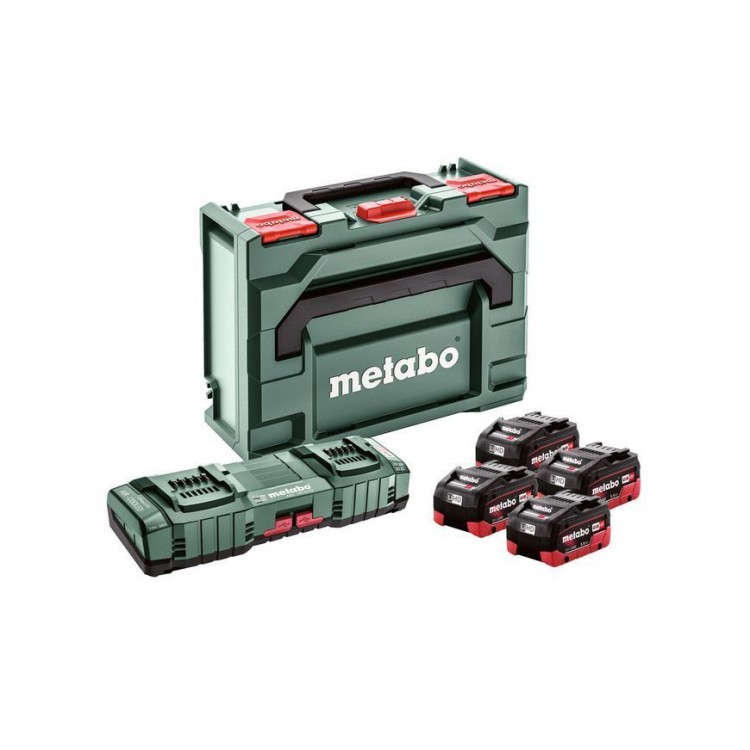 Комплект акумуляторних батарей Metabo LiHD 4х5.5 Аг 18 В з зарядним пристроєм в кейсі