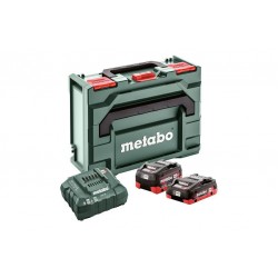 Комплект акумуляторних батарей Metabo LiHD 1х4 Аг 18 В + 1х5.5 Аг 18 В з зарядним пристроєм в кейсі