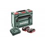 Комплект акумуляторних батарей Metabo LiHD 1х4 Аг 18 В + 1х5.5 Аг 18 В з зарядним пристроєм в кейсі
