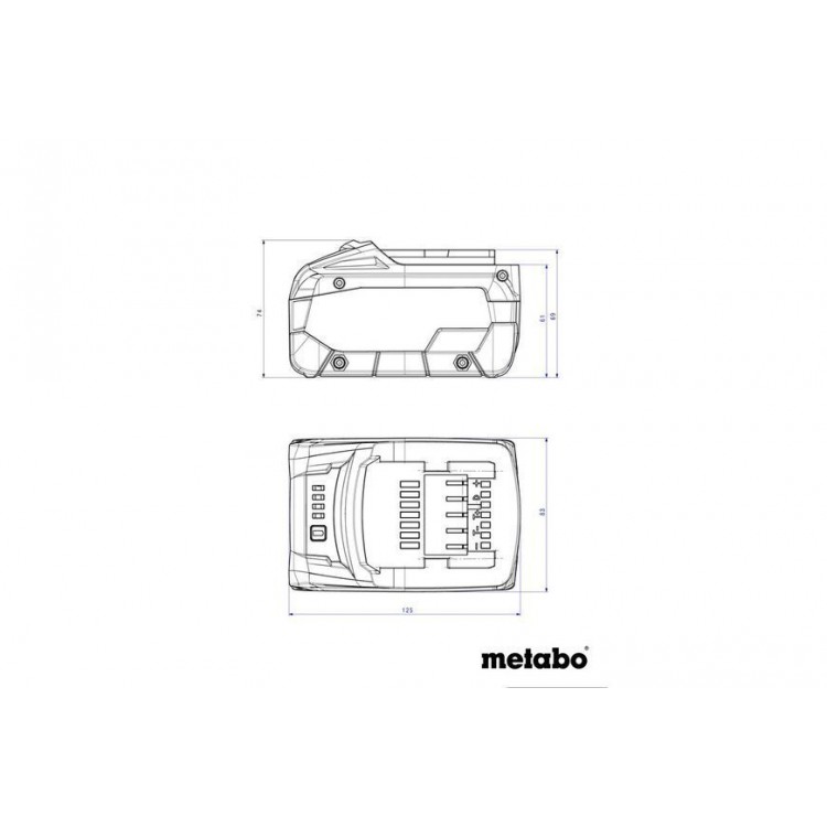 Комплект акумуляторних батарей Metabo LiHD 1х4 Аг 18 В + 1х5.5 Аг 18 В з зарядним пристроєм в кейсі - фото 2