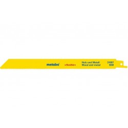 Сабельное полотно по дереву с гвоздями Metabo Flexible 225 мм, S 1122 VF, 5 шт