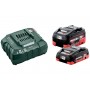 Комплект акумуляторних батарей Metabo LiHD 1х4 Аг 18 В + 1х5.5 Аг 18 В з зарядним пристроєм