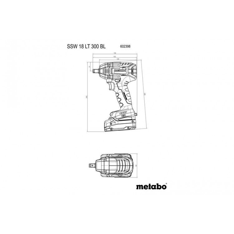 Акумуляторний ударний гайкокрут Metabo SSW 18 LT 300 BL каркас в кейсі - фото 6