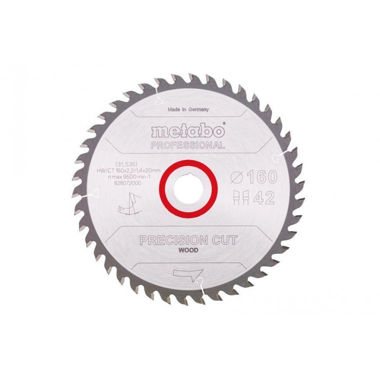 Пильный диск Metabo PRECISION CUT WOOD 160x20x2.2, 42 зуба