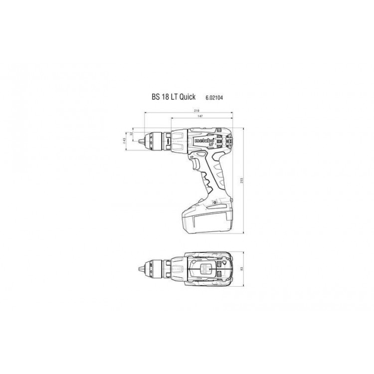 Аккумуляторный шуруповерт Metabo BS 18 LT Quick Каркас - фото 1