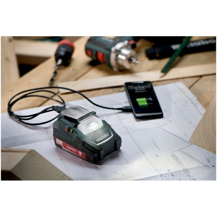 Акумуляторний адаптер живлення-ліхтар Metabo PA 14.4 - 18 LED-USB - фото 2