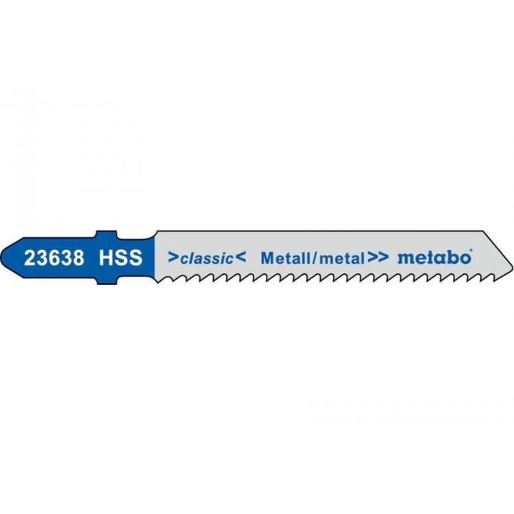 Пилка для лобзика по металлу Metabo Classic 51 мм T 118 B, 25 шт