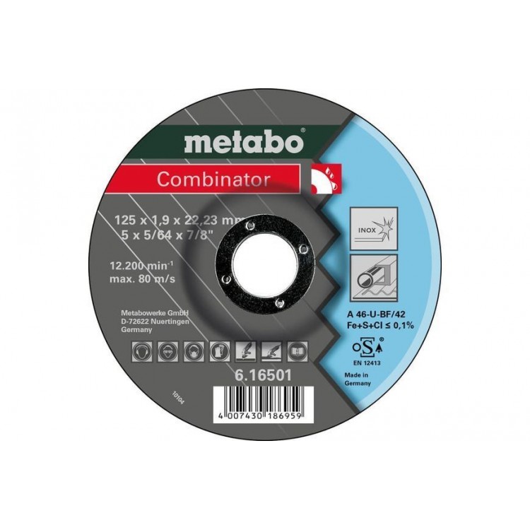 Отрезной круг Metabo Combinator 125 x1,9 x22.2 Inox HydroResist