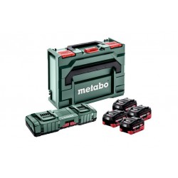 Комплект акумуляторних батарей Metabo LiHD 4х10 Аг 18 В з зарядним пристроєм в кейсі