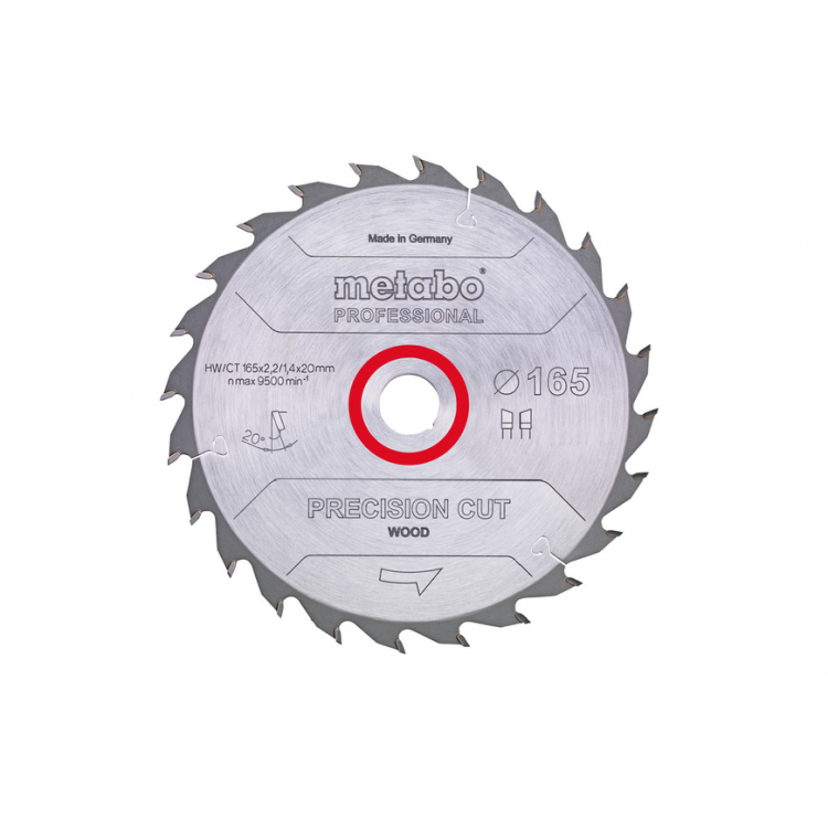 Пильный диск Metabo PROFESSIONAL, по дереву 165x20x2.2, 42 зуба