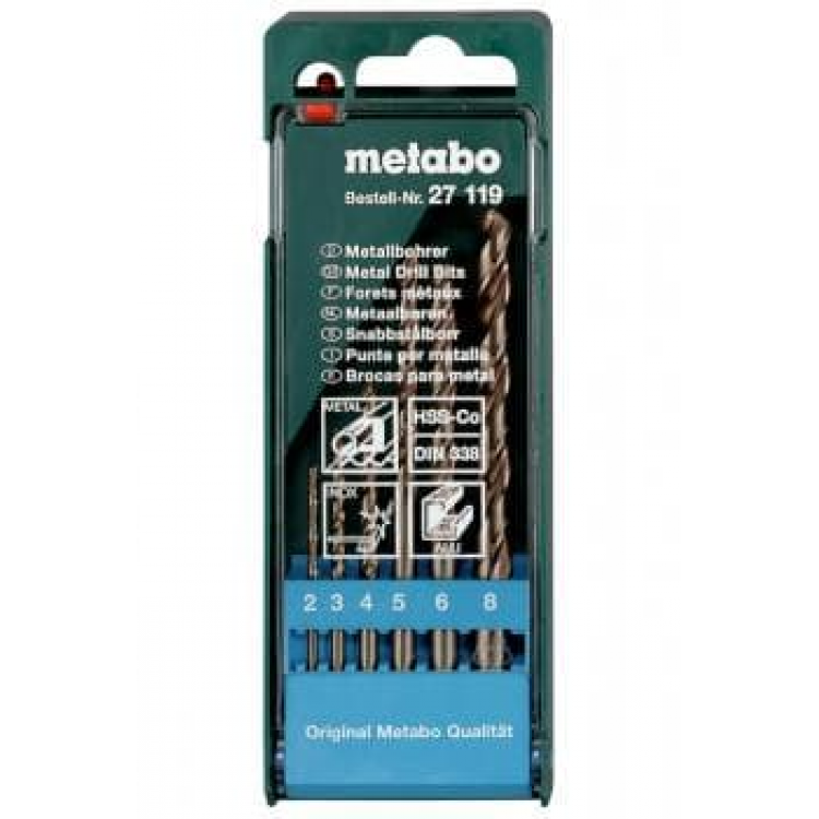Набор сверл по металлу Metabo HSS-Co 6 предметов