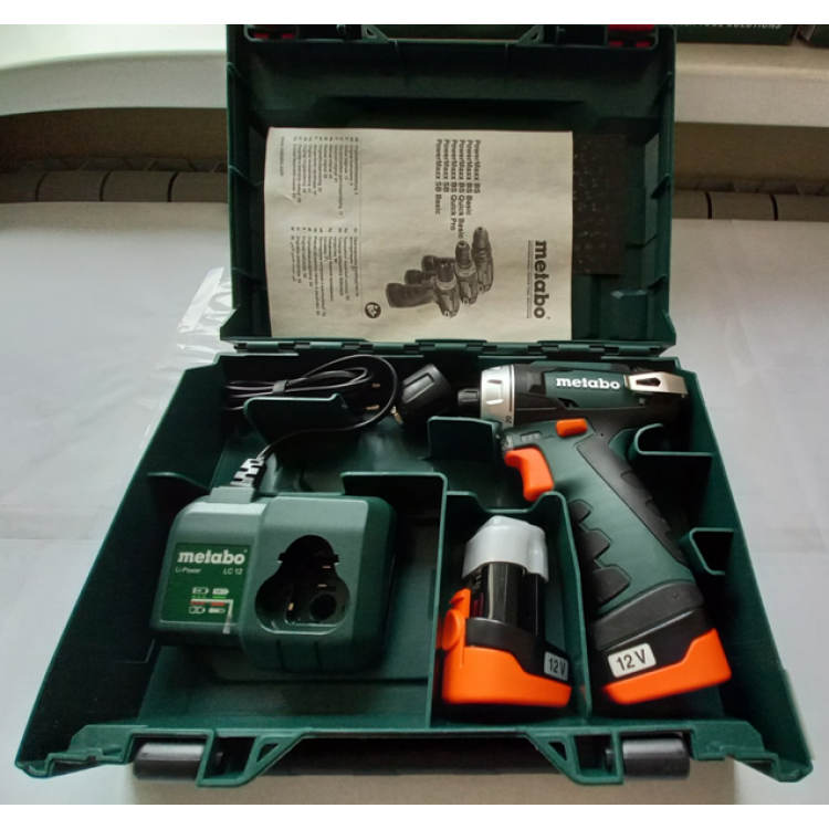 Акумуляторний дриль-шурупокрут Metabo PowerMaxx BS Basic 2х2.0 Аг в міні кейсі - фото 1