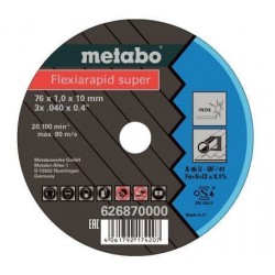 Отрезной круг по нержавеющей стали Metabo Flexiarapid super Inox 76х1х10, 5 шт