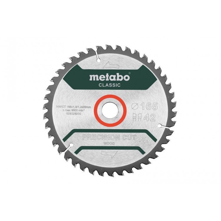 Пильный диск Metabo по дереву 165x20x1.8, 42 зуба