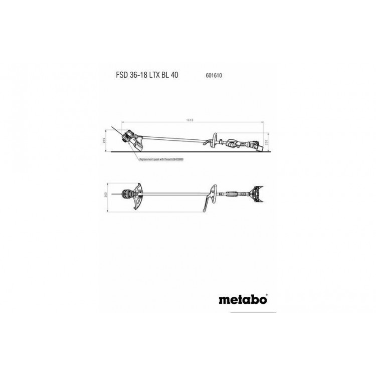 Акумуляторна коса Metabo FSD 36-18 LTX BL 40 каркас - фото 9