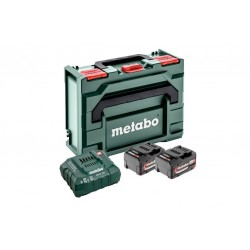 Комплект акумуляторних батарей Metabo Li-Power 18 В 2х4 Аг з зарядним пристроєм в кейсі