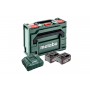 Комплект акумуляторних батарей Metabo Li-Power 18 В 2х4 Аг з зарядним пристроєм в кейсі
