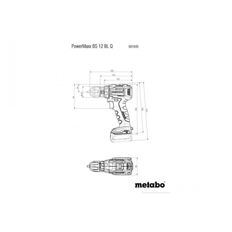 Акумуляторний дриль-шурупокрут Metabo PowerMaxx ВS 12 BL Quick каркас - фото 5