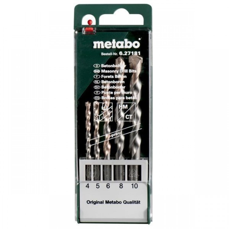 Набор сверл по бетону Metabo pro 5 штук