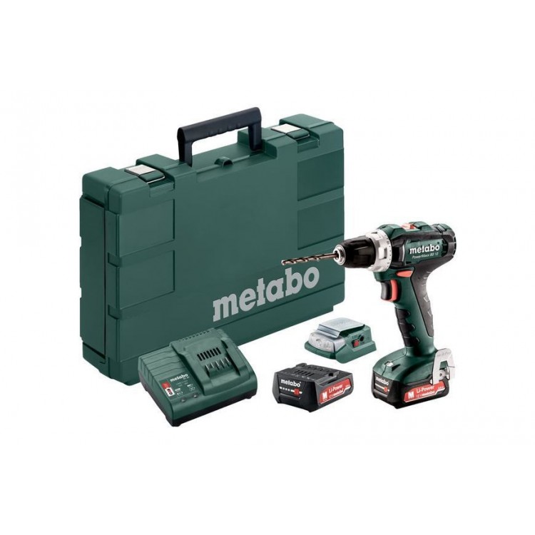 Аккумуляторный шуруповерт Metabo PowerMaxx BS 12+Силовой адаптер PowerMaxx PA 12 LED-USB