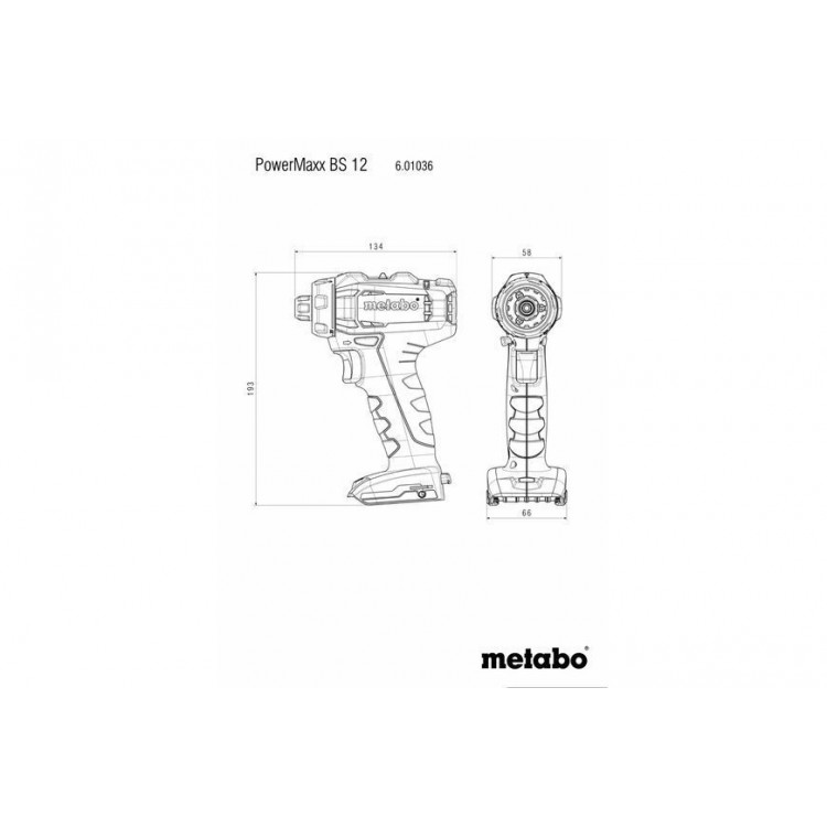Акумуляторний дриль-шурупокрут Metabo PowerMaxx BS 12 каркас в кейсі - фото 2