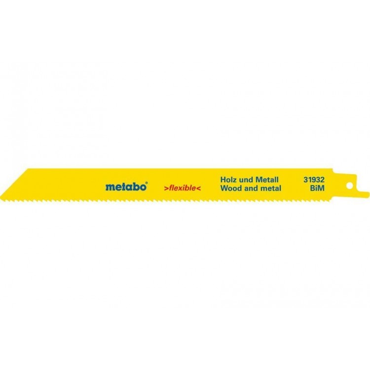 Сабельное полотно по дереву с гвоздями Metabo Flexible 200 мм, S 1022 HF, 200 шт
