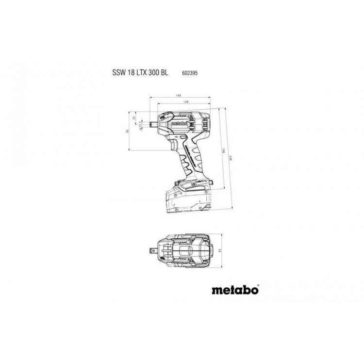 Акумуляторний ударний гайкокрут Metabo SSW 18 LTX 300 BL 2х4.0 Аг - фото 4