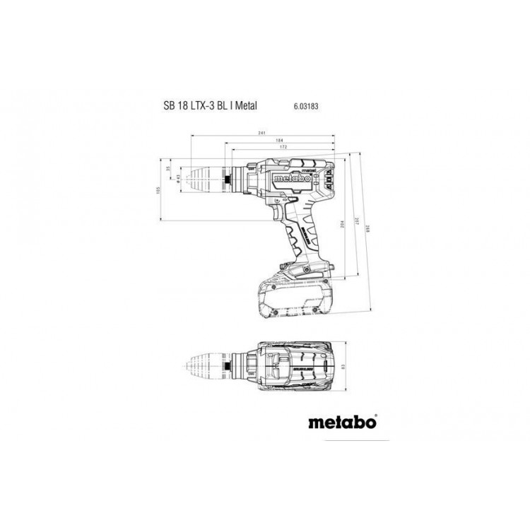 Акумуляторний ударний дриль-шурупокрут Metabo SB 18 LTX-3 BL I METAL 2х5.2 Aг - фото 1