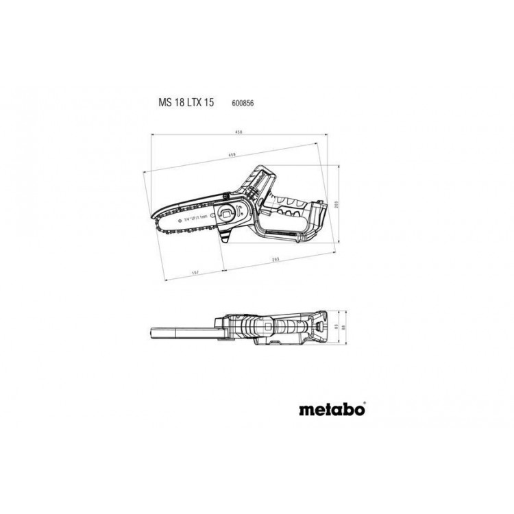 Акумуляторна ланцюгова пила Metabo MS 18 LTX 15 каркас - фото 11