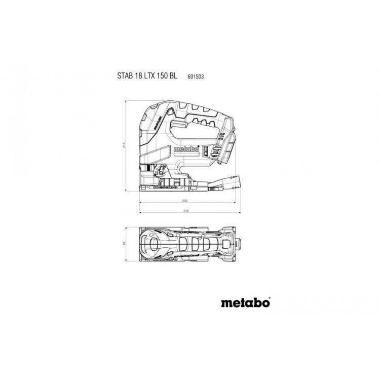 Акумуляторний лобзик Metabo STAB 18 LTX 150 BL каркас - фото 3