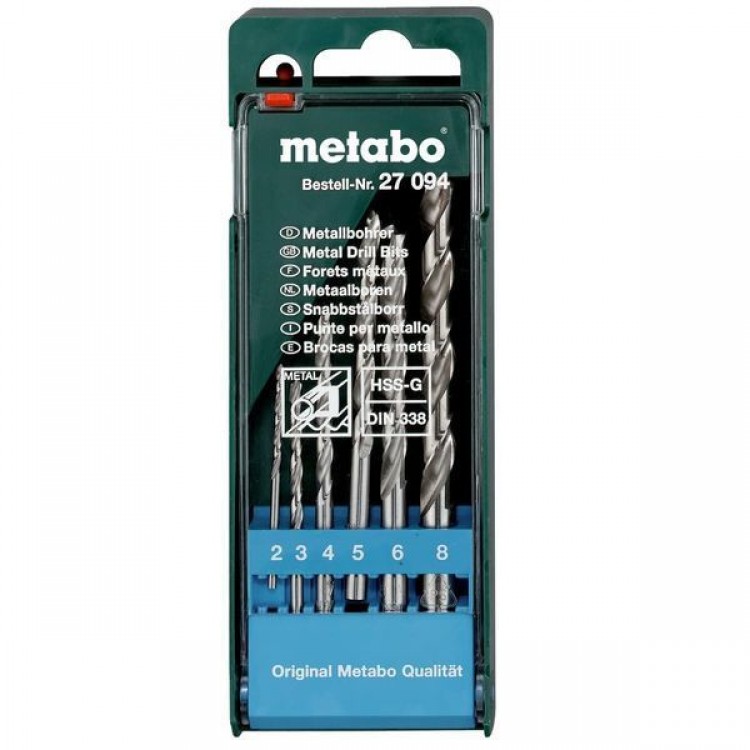 Набор сверл по металлу Metabo HSS-G 6 предметов