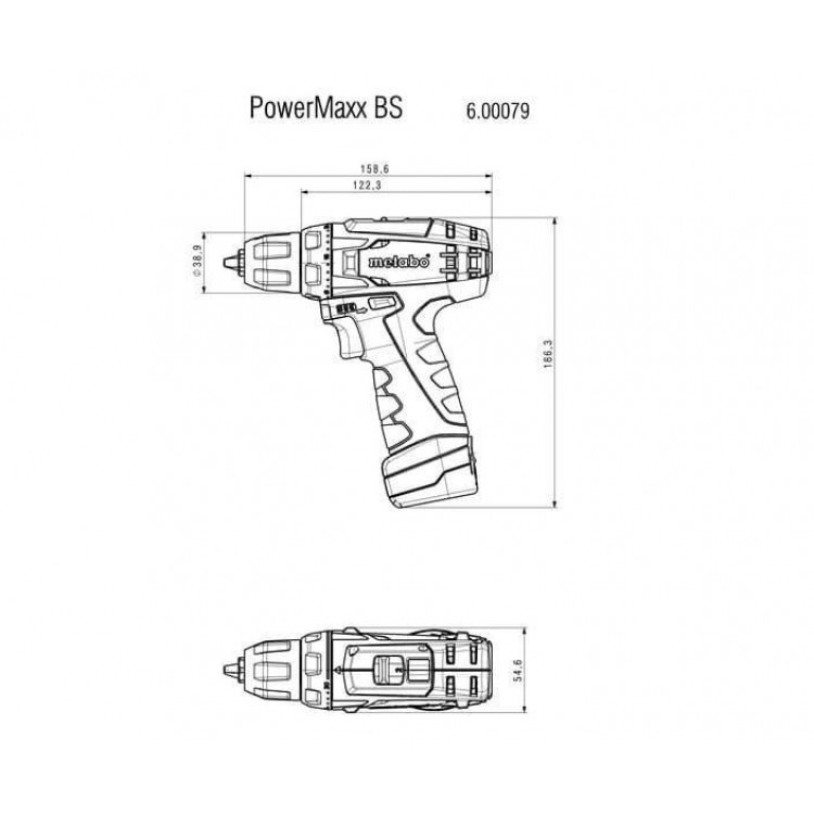 Акумуляторний дриль-шурупокрут Metabo PowerMaxx BS Basic каркас - фото 1