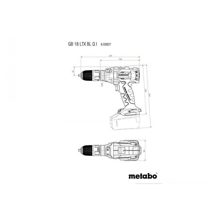 Аккумуляторный резьборез-шуруповерт Metabo GB 18 LTX BL Q I Каркас - фото 2