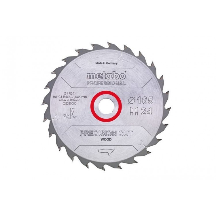 Пильный диск Metabo PROFESSIONAL, по дереву 165x20x2.2, 24 зубъев