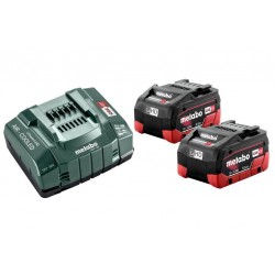 Комплект акумуляторних батарей Metabo LiHD 2х5.5 Аг 18 В з зарядним пристроєм